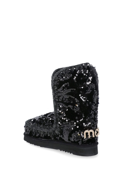 Mou Eskimo Sequin-embellished Boots In Black