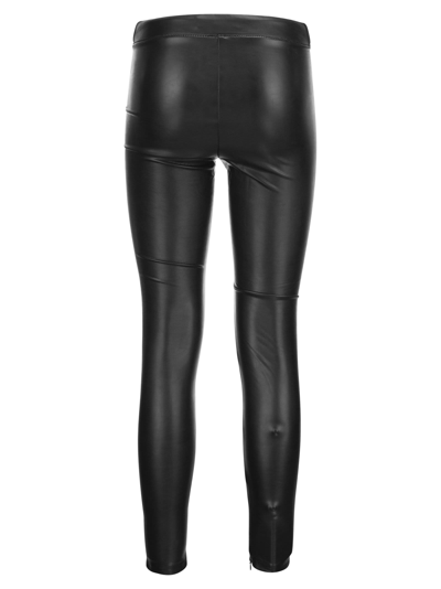 Shop Michael Kors Leatherette Stretch Leggings In Black