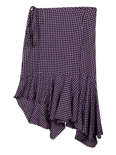 Shop Marques' Almeida Full Frill Midi Skirt In Black/lilac
