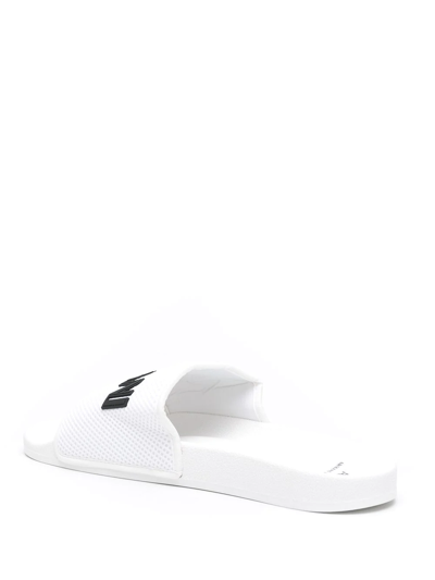 Shop Armani Exchange Appliqué-logo Pool Slides In White