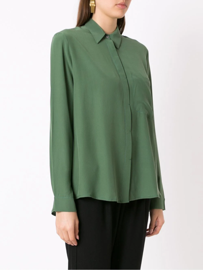 Shop Lenny Niemeyer Camisa Pesponto Premium Relva Button-up Shirt In Green