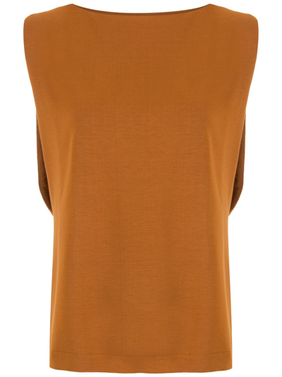 Shop Lenny Niemeyer Blusa Detalhe Cava Gengibre Vest In Brown