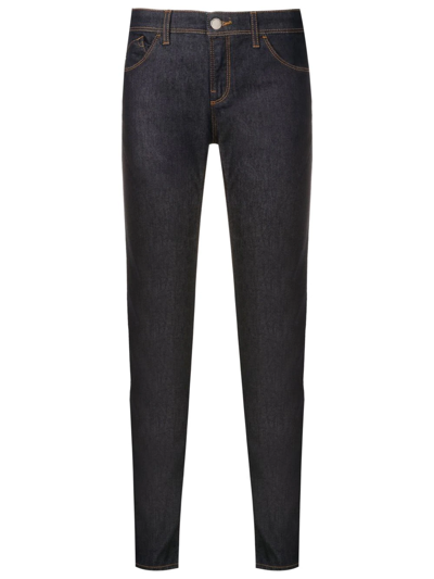 Shop Emporio Armani Low-rise Skinny Jeans In Blue