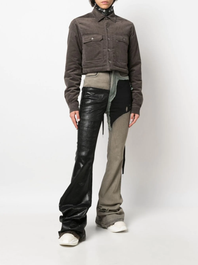 Rick Owens Drkshdw Tassel-detail Cropped Jacket In Grey