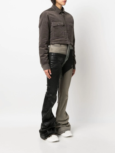 Rick Owens Drkshdw Tassel-detail Cropped Jacket In Grey