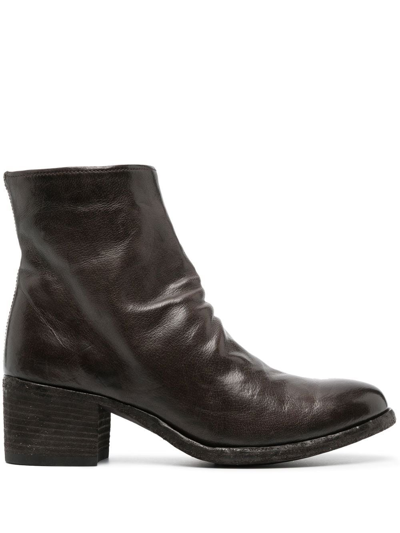 Shop Officine Creative Denner Block-heel Leather Boots In 褐色