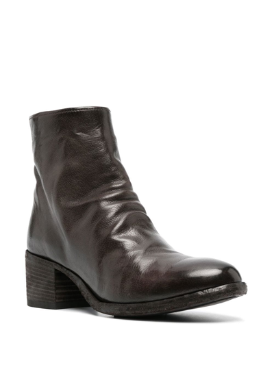 Shop Officine Creative Denner Block-heel Leather Boots In 褐色