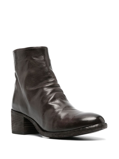 Officine Creative Denner Block-heel Leather Boots In 褐色