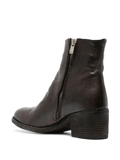 Shop Officine Creative Denner Block-heel Leather Boots In 褐色