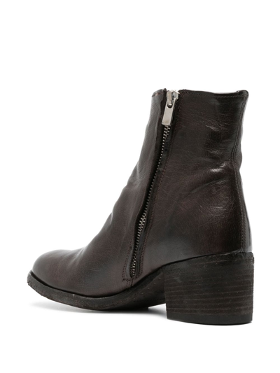 Officine Creative Denner Block-heel Leather Boots In 褐色