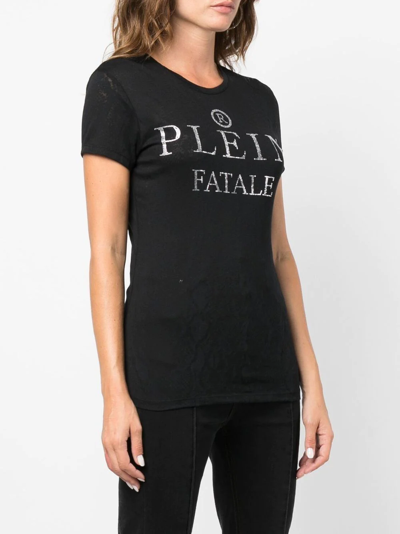Philipp Plein Logo-embellished Cotton T-shirt In Black