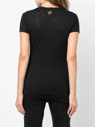 Philipp Plein Logo-embellished Cotton T-shirt In Black