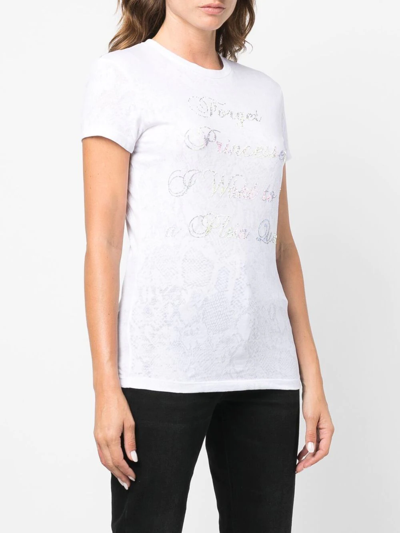Philipp Plein Crystal-embellished Cotton T-shirt In White