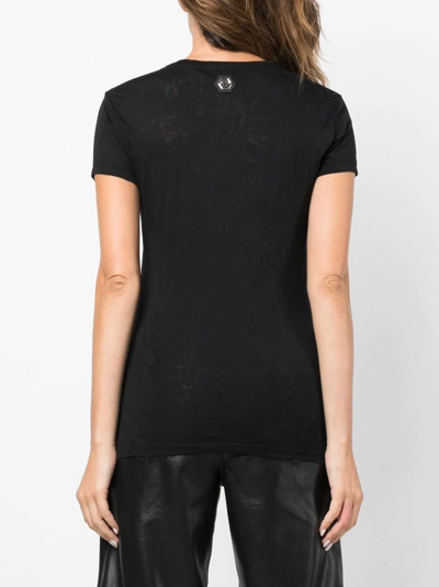 Shop Philipp Plein Crystal-embellished Cotton T-shirt In Black