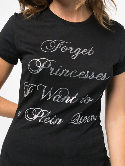 Philipp Plein Crystal-embellished Cotton T-shirt In Black