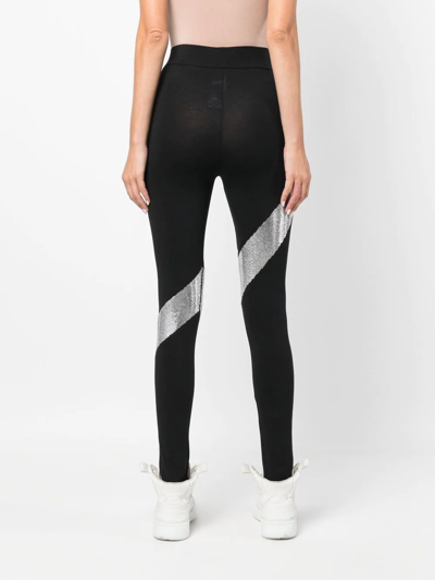 Philipp Plein Embellished High-rise Leggings In Black