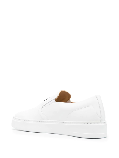 Shop Philipp Plein Hexagon Low Slip-on Sneakers In White