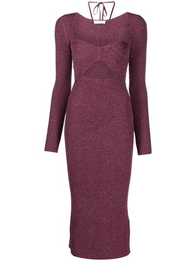 Simkhai Cut-out Detail Knitted Dress In Purple