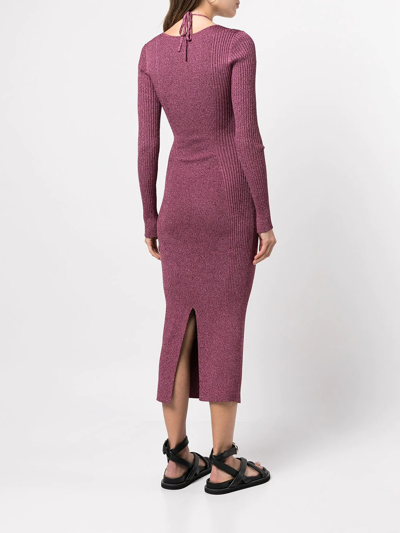 Simkhai Cut-out Detail Knitted Dress In Purple