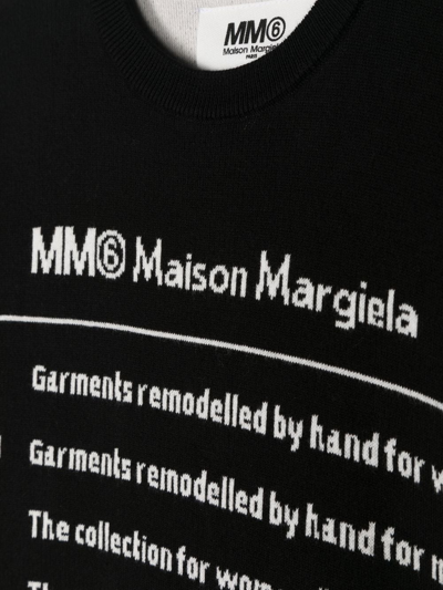 Shop Mm6 Maison Margiela Logo-intarsia Knitted Dress In 黑色