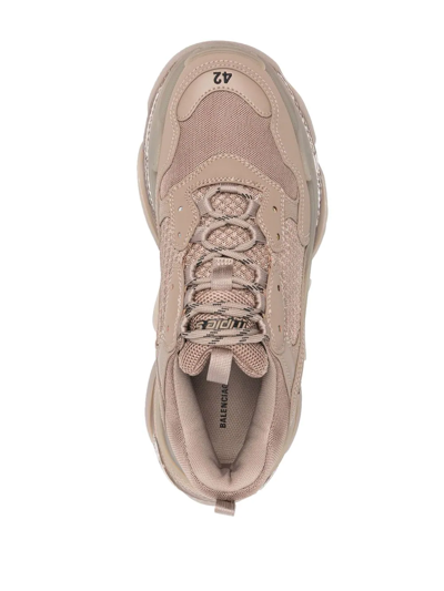 Shop Balenciaga Triple S Lace-up Sneakers In 褐色