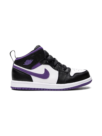 Shop Jordan 1 Mid "dark Iris" Sneakers In Black