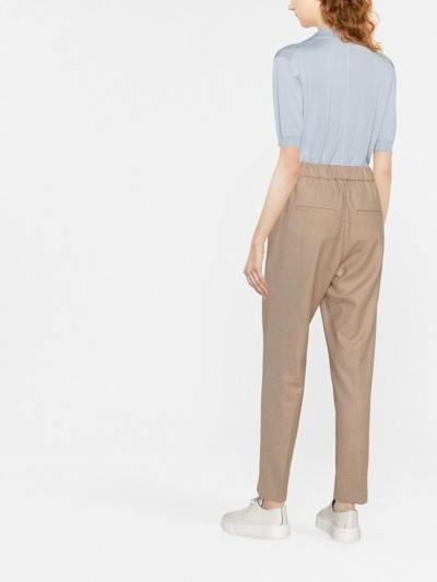 Shop Peserico High-waisted Tailored Trousers In 中性色