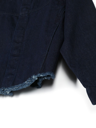 Shop Marques' Almeida Frayed Denim Jacket In Blue