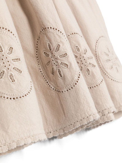 The New Society Geraldine Embroidered Midi Dress In 中性色