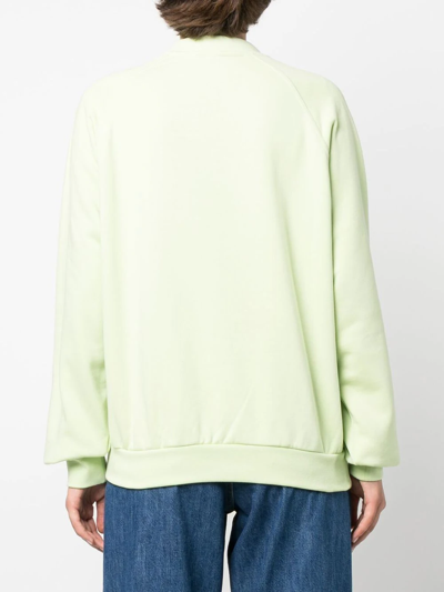Sunnei Logo Embroidered Long-sleeved Sweatshirt In Green