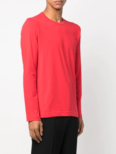 Comme Des Garçons Shirt Crew-neck Cotton Sweatshirt In Red