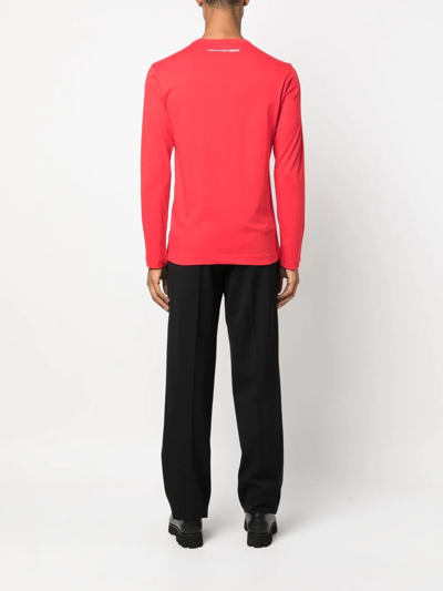 Comme Des Garçons Shirt Crew-neck Cotton Sweatshirt In Red