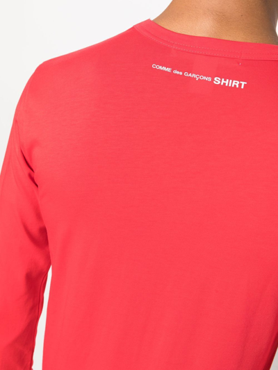 Comme Des Garçons Shirt Crew-neck Cotton Sweatshirt In Red
