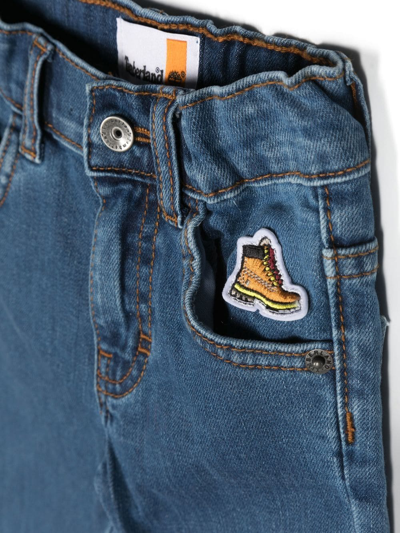Timberland Boot Patch-detail Jeans In 蓝色
