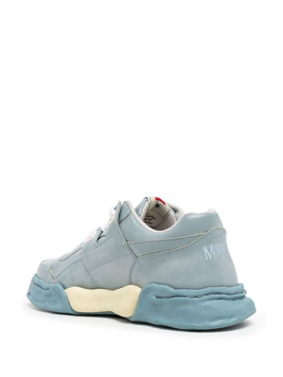 Shop Miharayasuhiro Parker Low-top Leather Sneakers In Blue