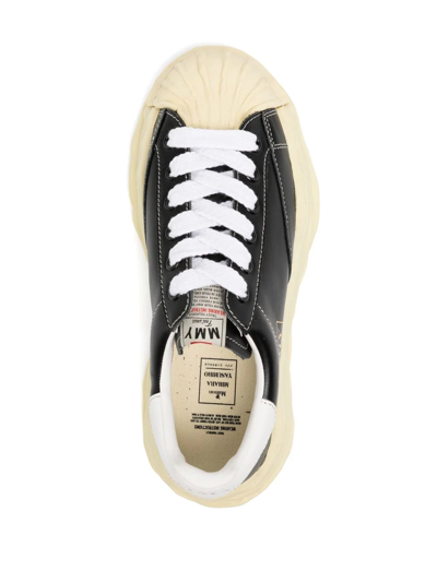 Miharayasuhiro Blakey Wrinkled Leather Low Top Sneakers In Black
