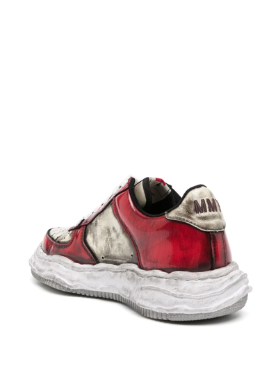 Miharayasuhiro Wayne Distressed Low-top Sneakers In Red