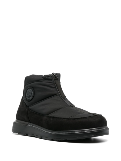 Shop Canada Goose Crofton Puffer Zip-front Boots In Black