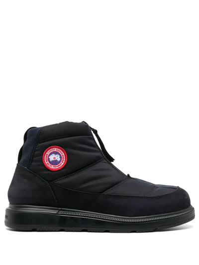 Shop Canada Goose Crofton Puffer Zip-front Boots In Blue