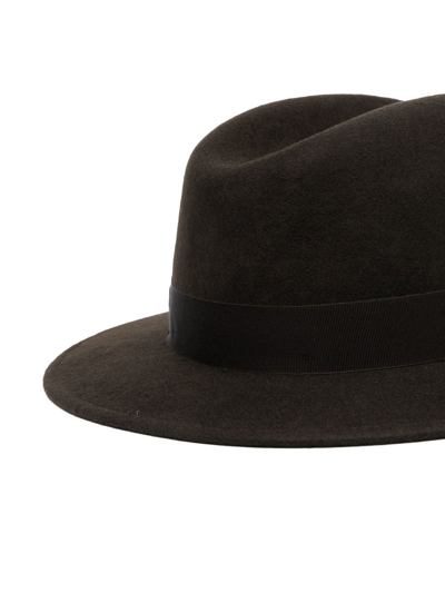 Shop Borsalino Macho Wool Fedora Hat In Brown