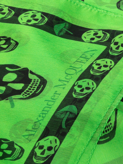 Shop Alexander Mcqueen Skull-print Silk Scarf In 绿色