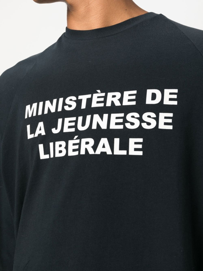 Shop Liberal Youth Ministry Slogan-print Short-sleeve T-shirt In 黑色
