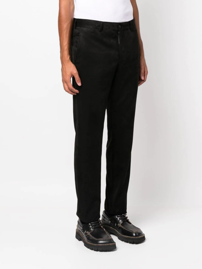 Shop Comme Des Garçons Homme Deux Eco Suede Straight-leg Trousers In 黑色