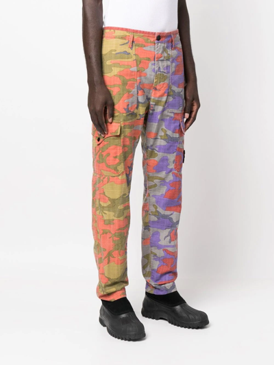 CAMOUFLAGE PRINT STRAIGHT-LEG TROUSERS