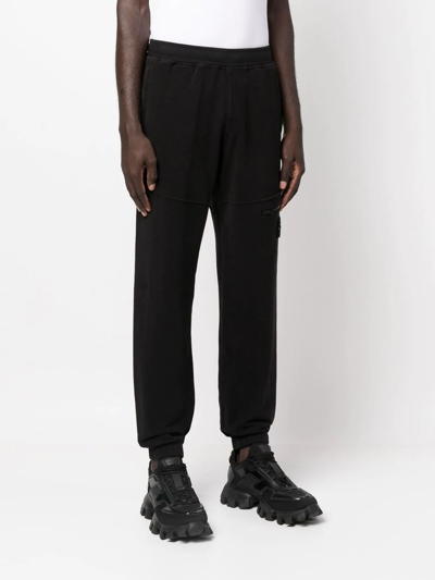 Shop Stone Island Compass Patch Track Pants In 黑色