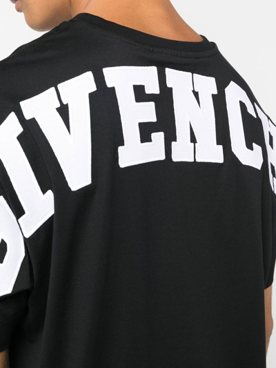 Shop Givenchy Logo-patch Cotton T-shirt In 黑色