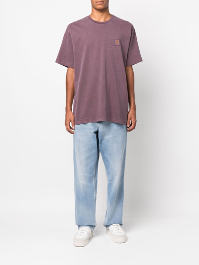 Carhartt Logo-patch Short-sleeved T-shirt In 紫色
