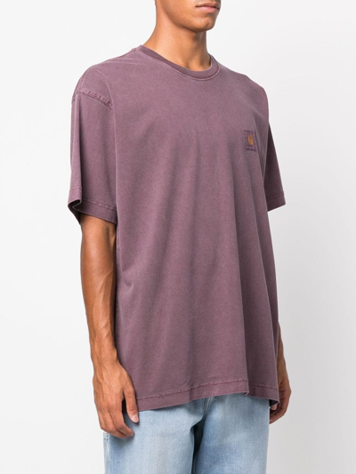 Carhartt Logo-patch Short-sleeved T-shirt In 紫色