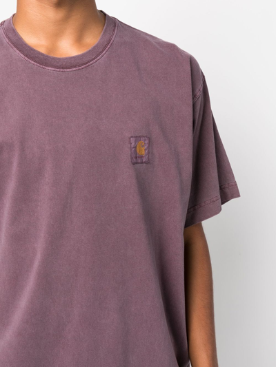 Carhartt Logo-patch Short-sleeved T-shirt In 紫色
