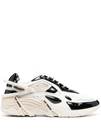 Shop Raf Simons Multi-panel Lace-up Sneakers In White